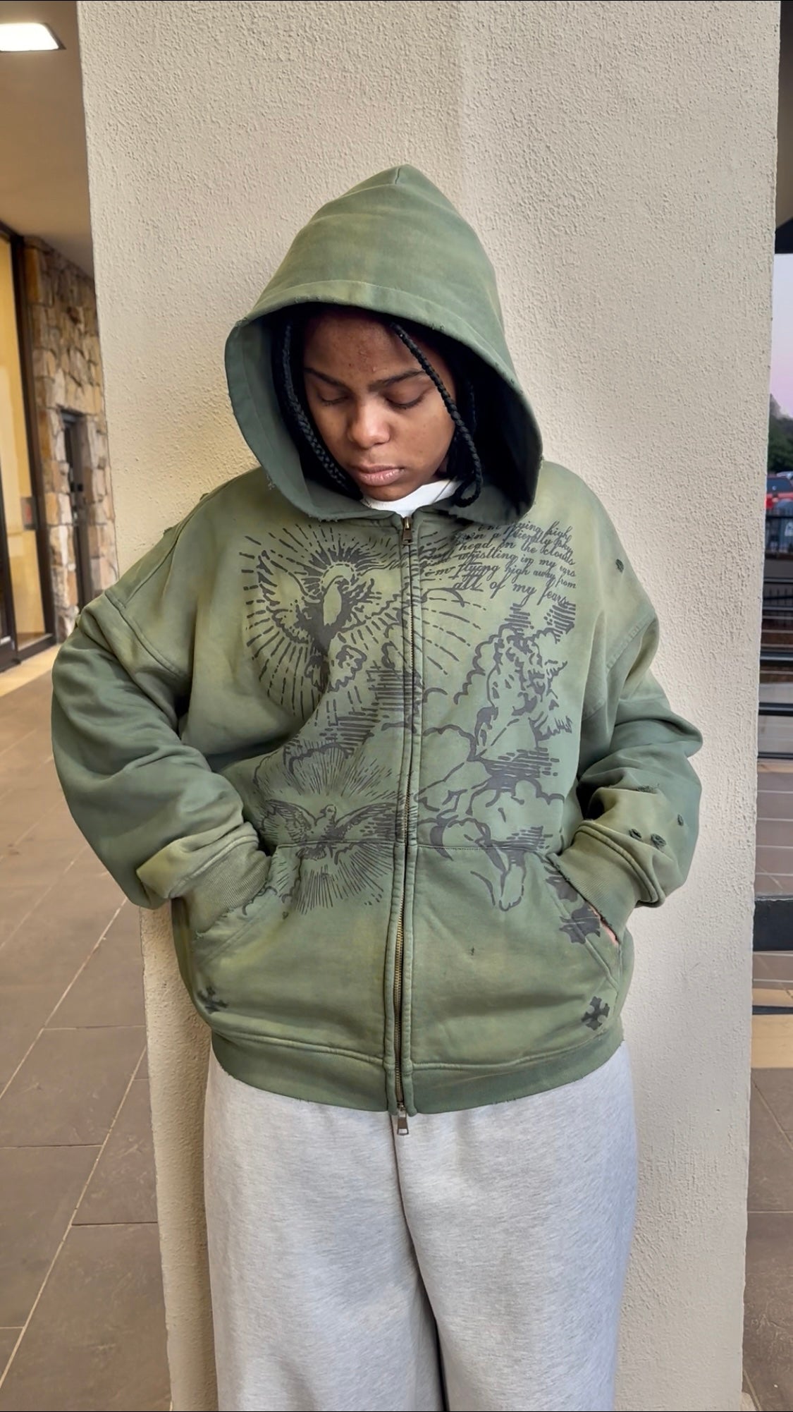 GREEN "FLYIN HIGH" ZIP UP - Fultons