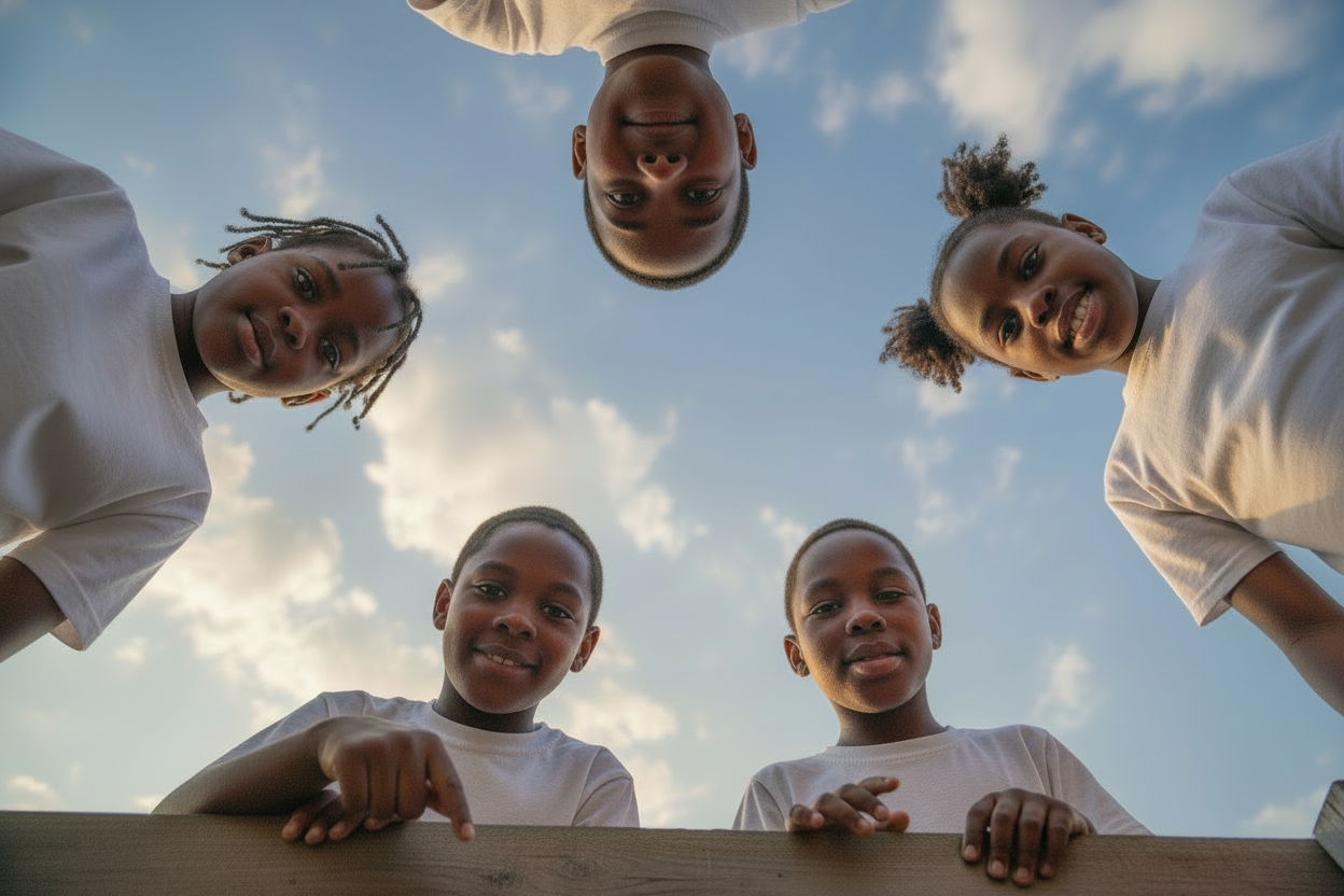 replace the two boys on the right of the screen with girls that are the same age as the rest of the kids